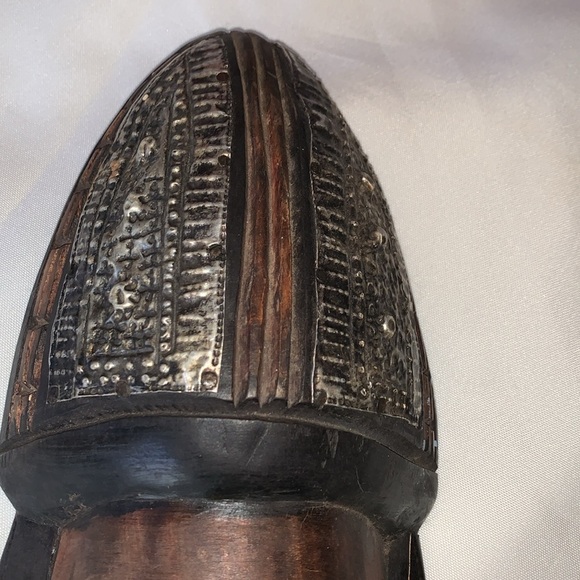 Vintage Ghana Handcrafted Wood Face Mask For Wall - Picture 3 of 9
